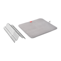 2-in-1 dish rack with microfiber drying mat