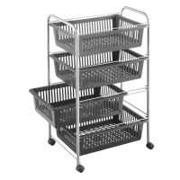 Rolling cart with 4 removable baskets